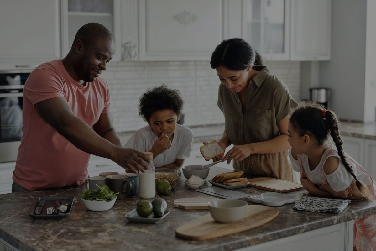 family in the kitchen
